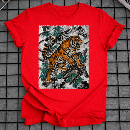 T-SHIRT MIT JAPANISCHEM TIGER-TATTOO