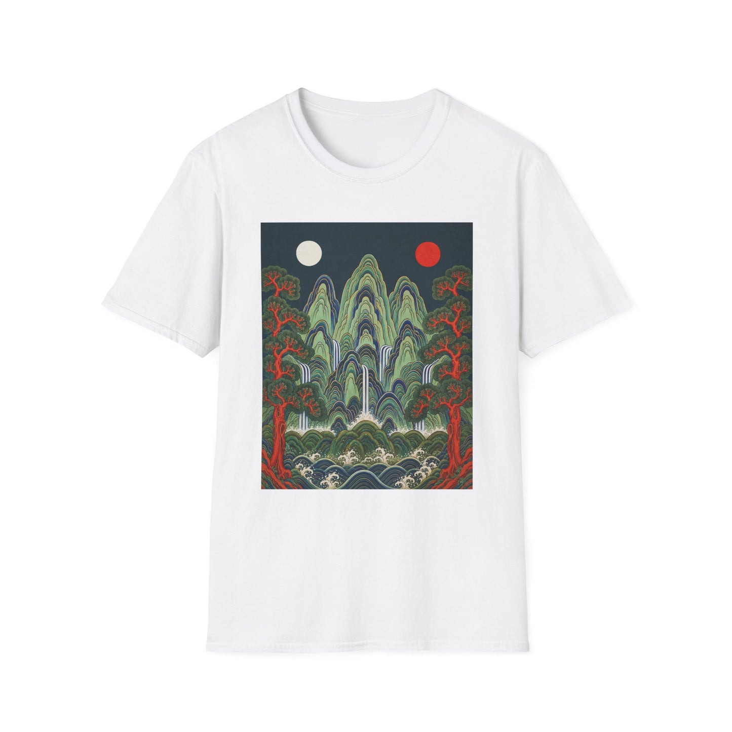 Asian Landscape Tee — Double Sun Mountain Art T-Shirt
