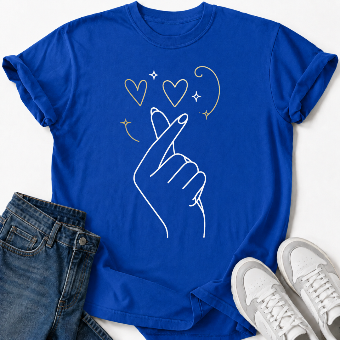 STARS FINGER HEART T-SHIRT