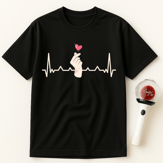 K-POP FINGER HEART HEARTBEAT UNISEX T-SHIRT