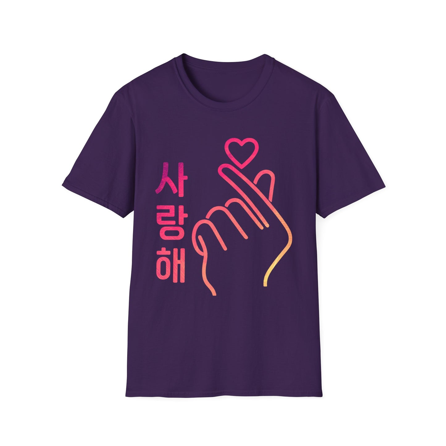 Unisex Softstyle T-Shirt with Heart Hand Design - Perfect for K-Pop Fans, Love Celebrations & Everyday Wear
