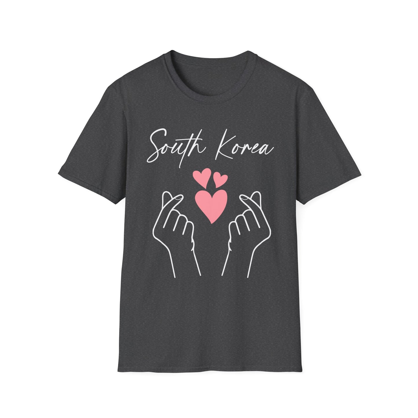 South Korea Love Hands Unisex Softstyle T-Shirt - Perfect for K-Pop Fans and Cultural Celebrations