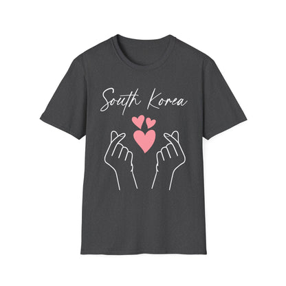 South Korea Love Hands Unisex Softstyle T-Shirt - Perfect for K-Pop Fans and Cultural Celebrations