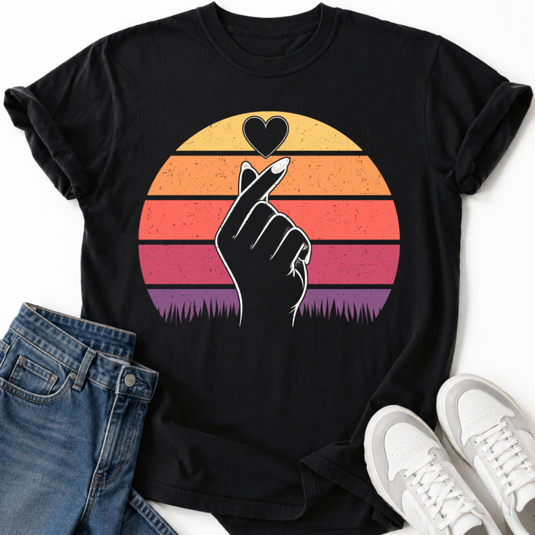 VINTAGE FINGER HEART T-SHIRT