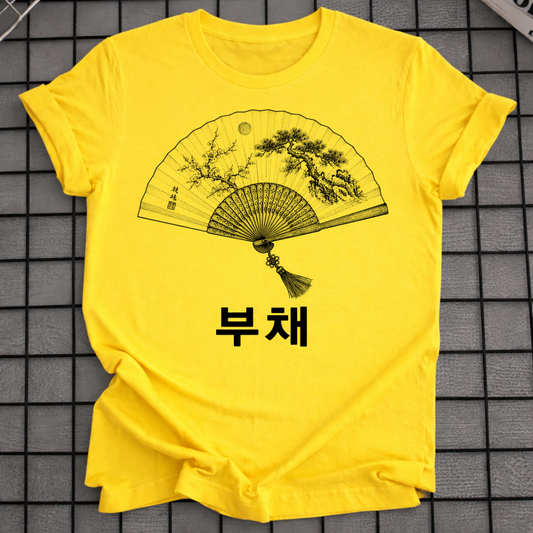 TRADITIONAL KOREAN FOLDING FAN T-SHIRT