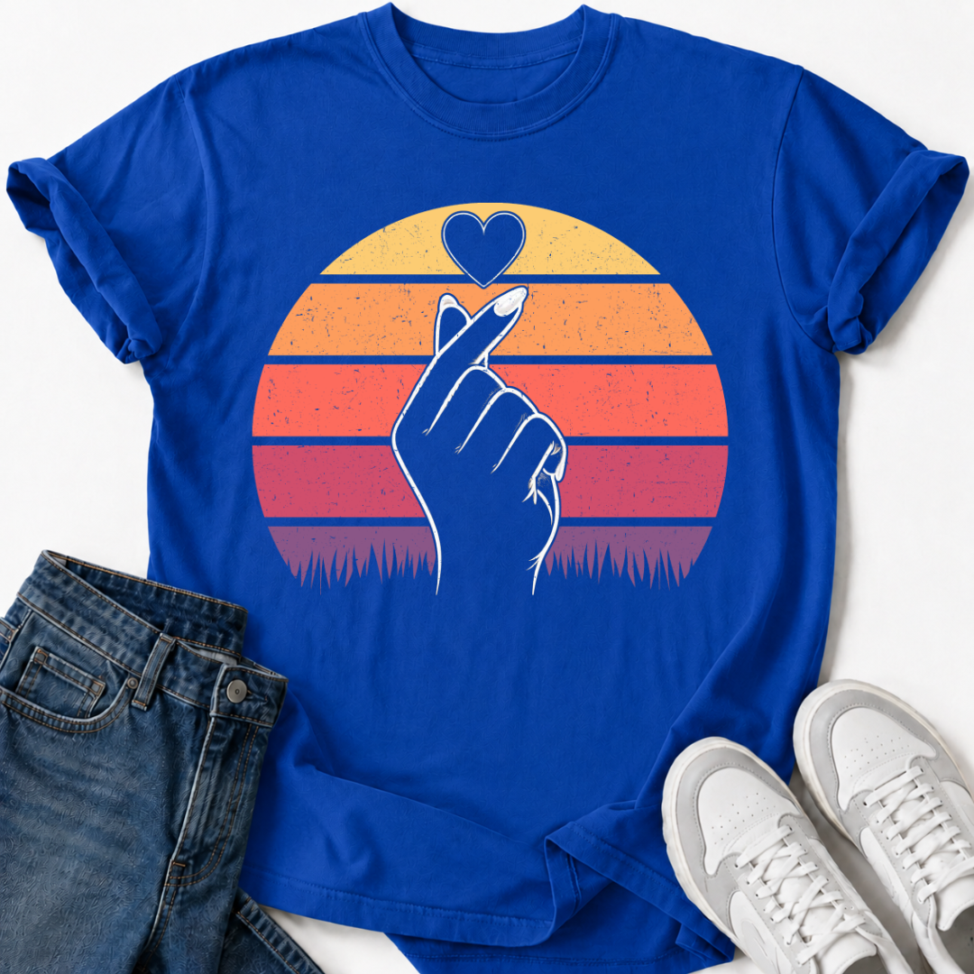 VINTAGE FINGER HEART T-SHIRT