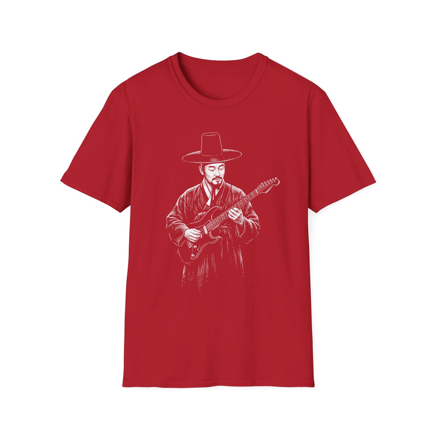 Guitarist in Hanbok T-Shirt — Korean Musician Graphic Tee