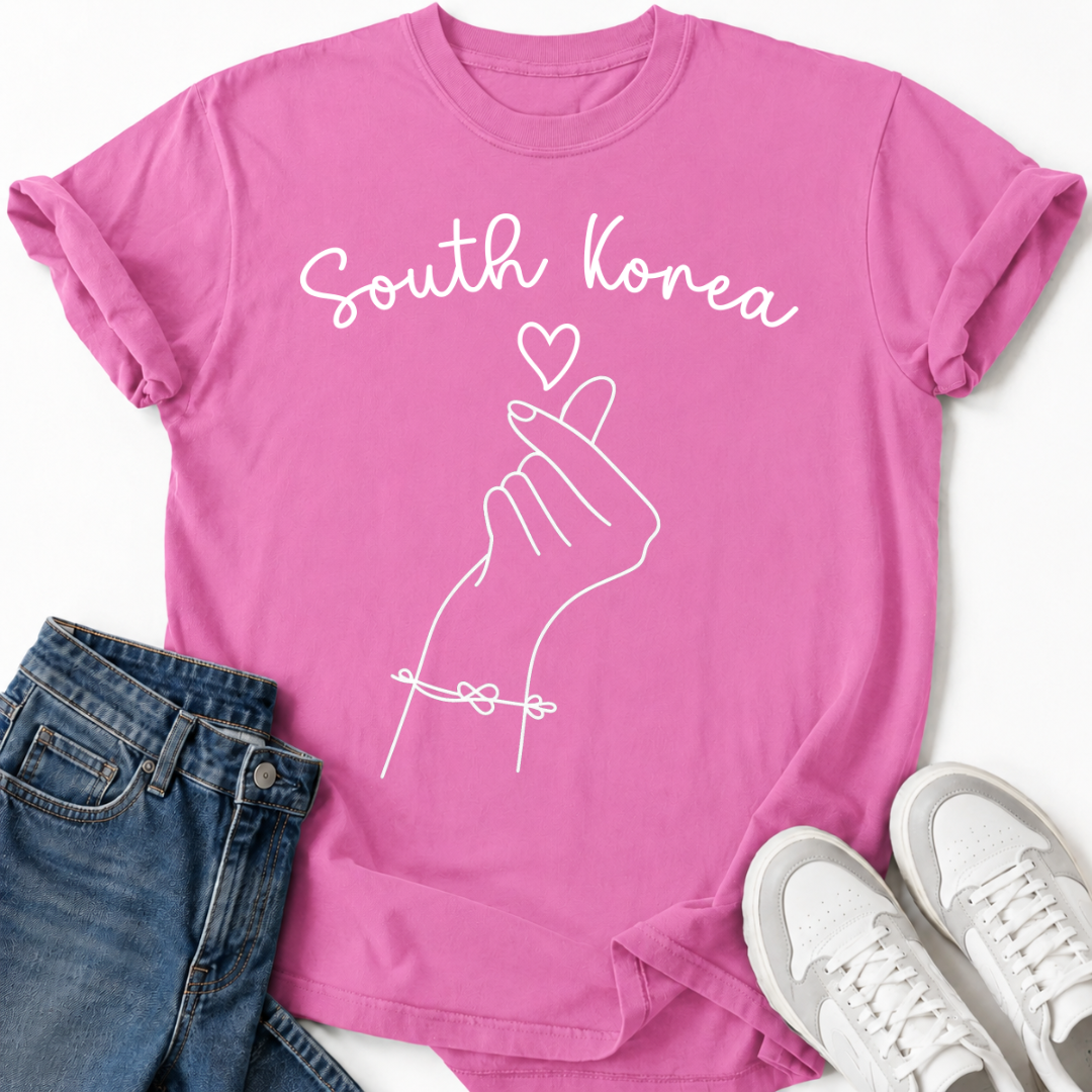 SOUTH KOREA FINGER HEART T-SHIRT