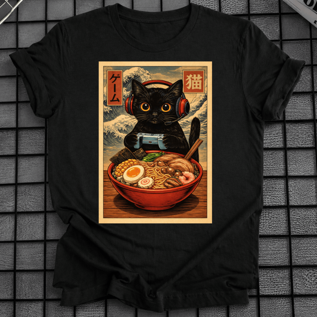 KATZEN-RAMEN-GAMING-T-SHIRT