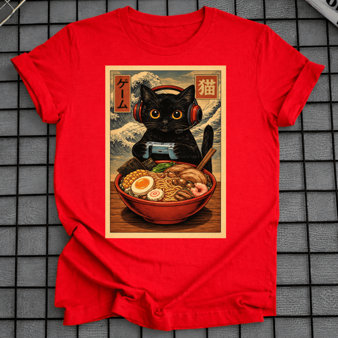KATZEN-RAMEN-GAMING-T-SHIRT