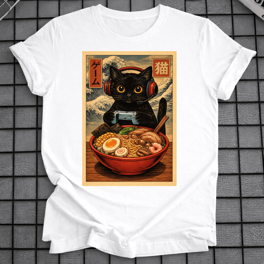 KATZEN-RAMEN-GAMING-T-SHIRT