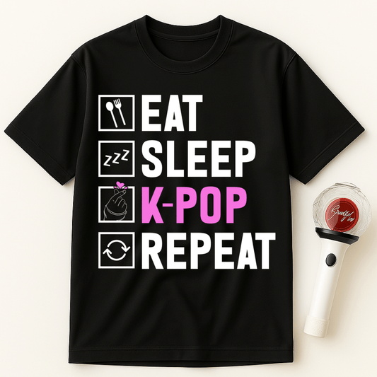 EAT SLEEP K-POP REPEAT UNISEX T-SHIRT