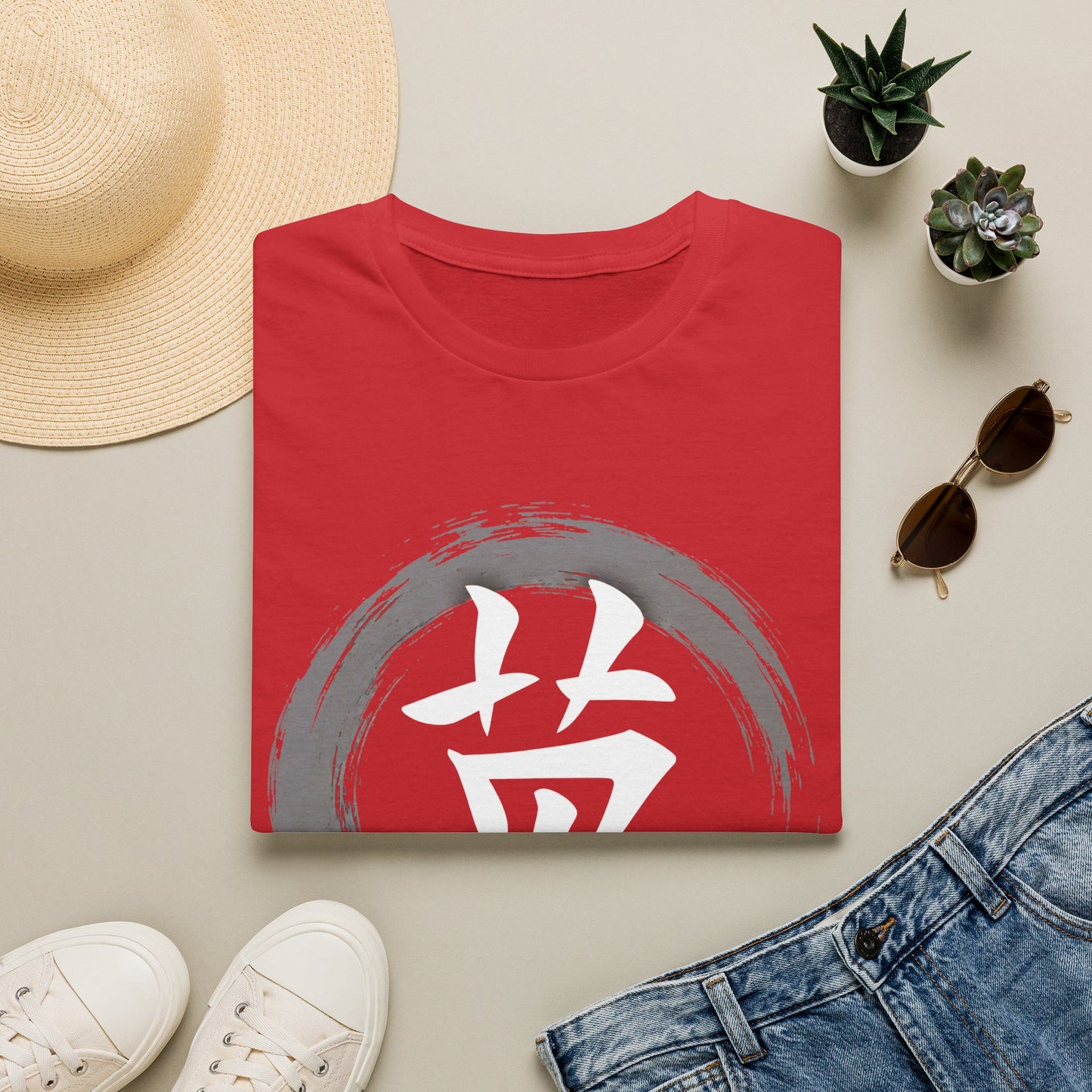 Zen Kanji T-Shirt — '英' Brush Circle Japanese Character Tee