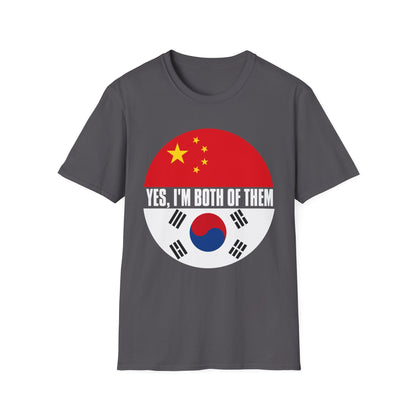 Flag Heritage T-Shirt — “Yes, I’m Both of Them” China & South Korea Pride Tee