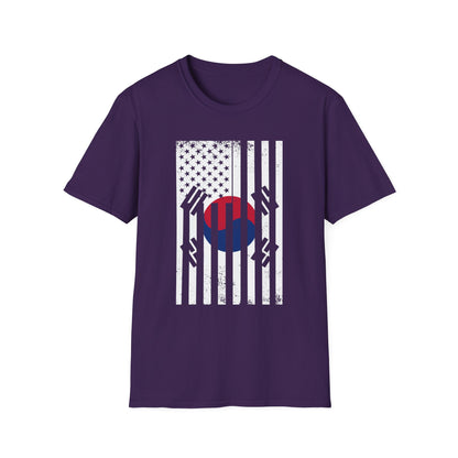 Korean Flag USA Mashup T-Shirt — Taegeuk Stripes Graphic Tee