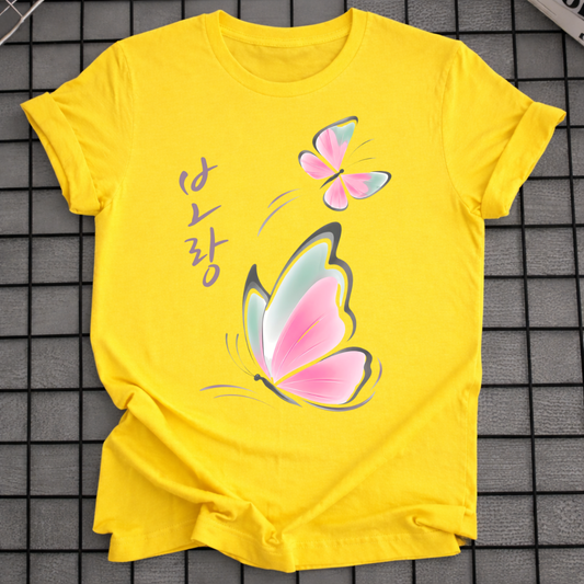 KOREAN SCRIPT BUTTERFLY T-SHIRT