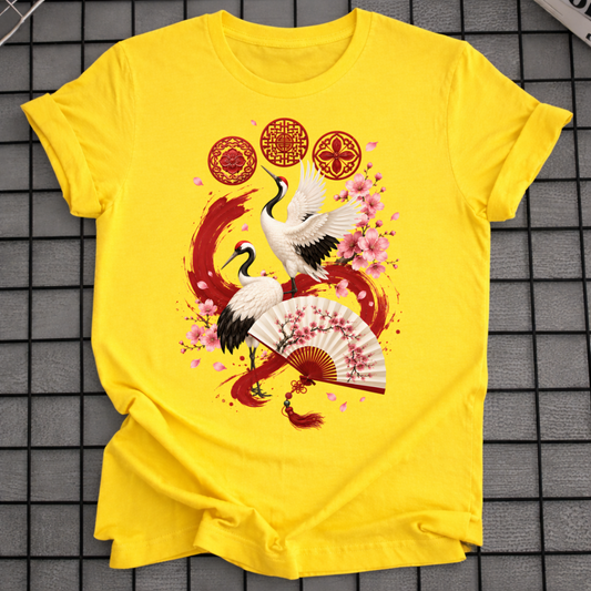 ARIRANG FLORAL CRANE T-SHIRT