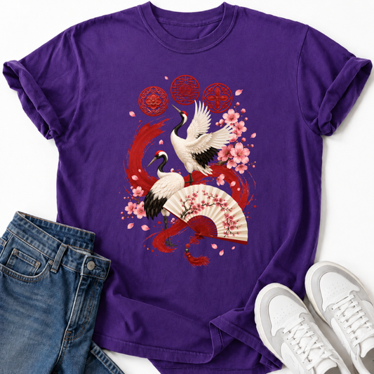 ARIRANG FLORAL CRANE T-SHIRT