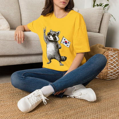 Korean Flag Raccoon T-Shirt — Cool Raccoon with South Korea Flag