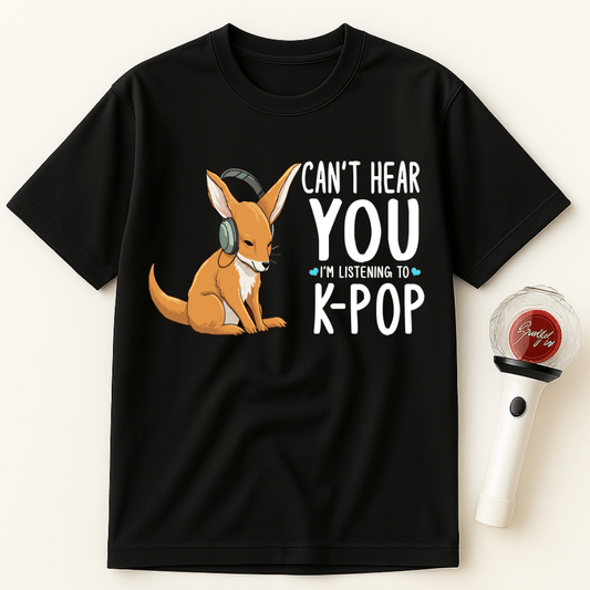 CAN’T HEAR YOU I’M LISTENING TO K-POP FENNEC FOX UNISEX T-SHIRT