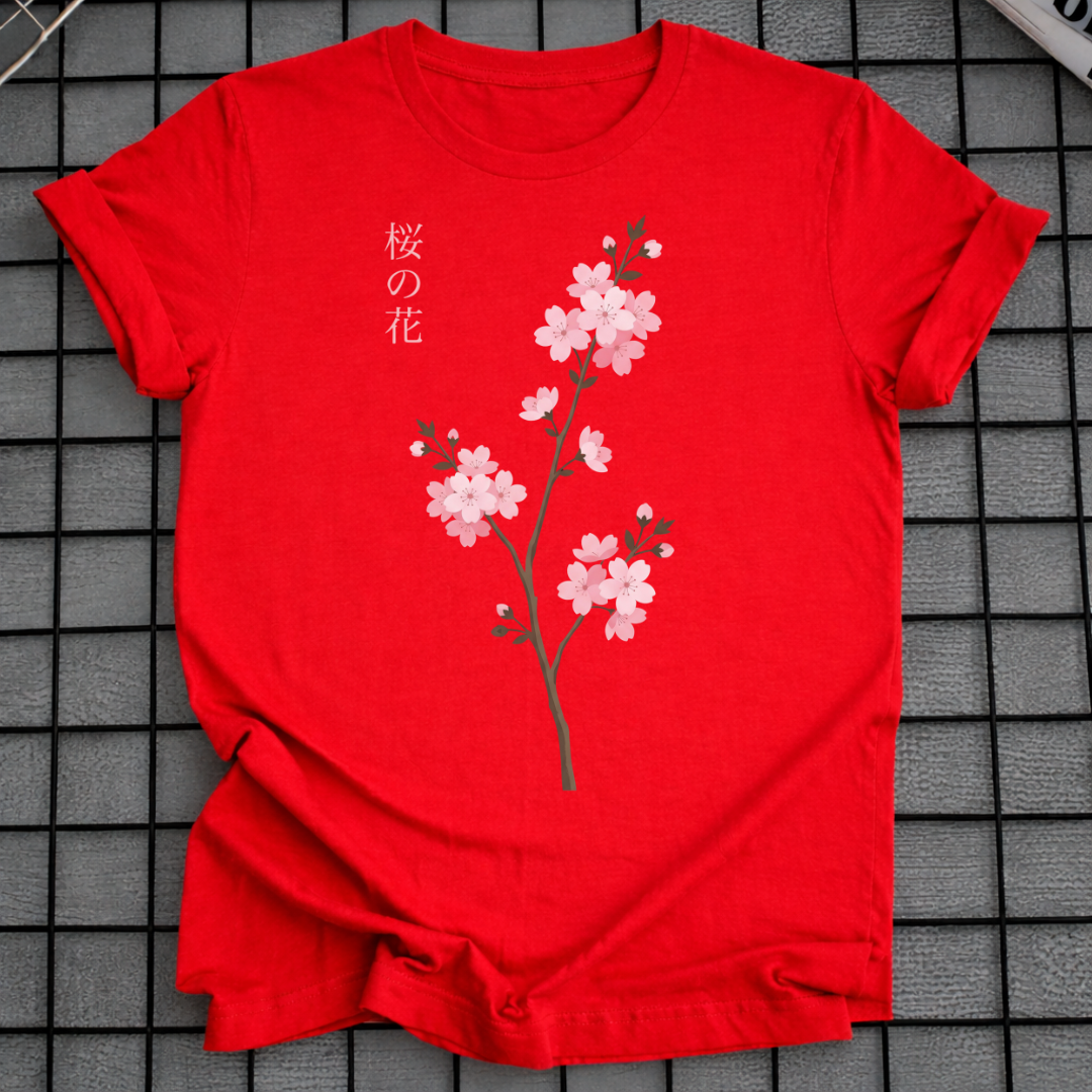 SAKURA-ZWEIG BLUMEN-T-SHIRT