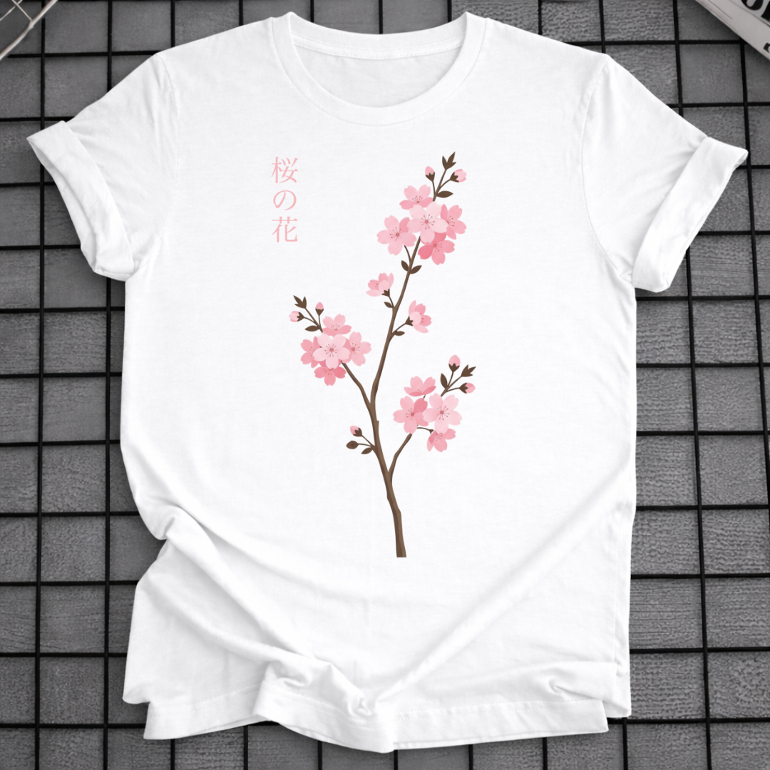 SAKURA-ZWEIG BLUMEN-T-SHIRT