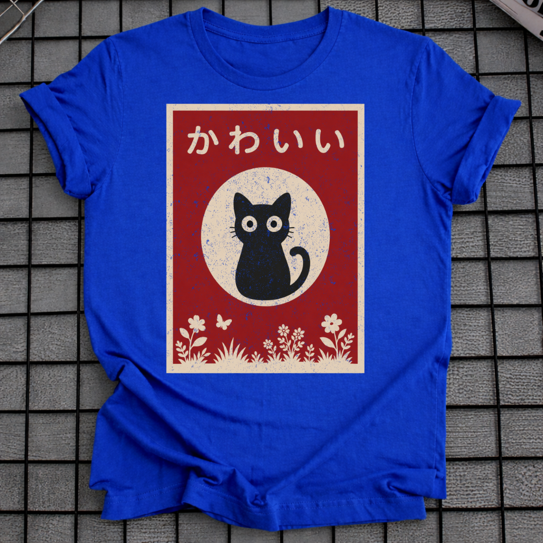 JAPANISCHES SCHWARZE KATZE T-SHIRT