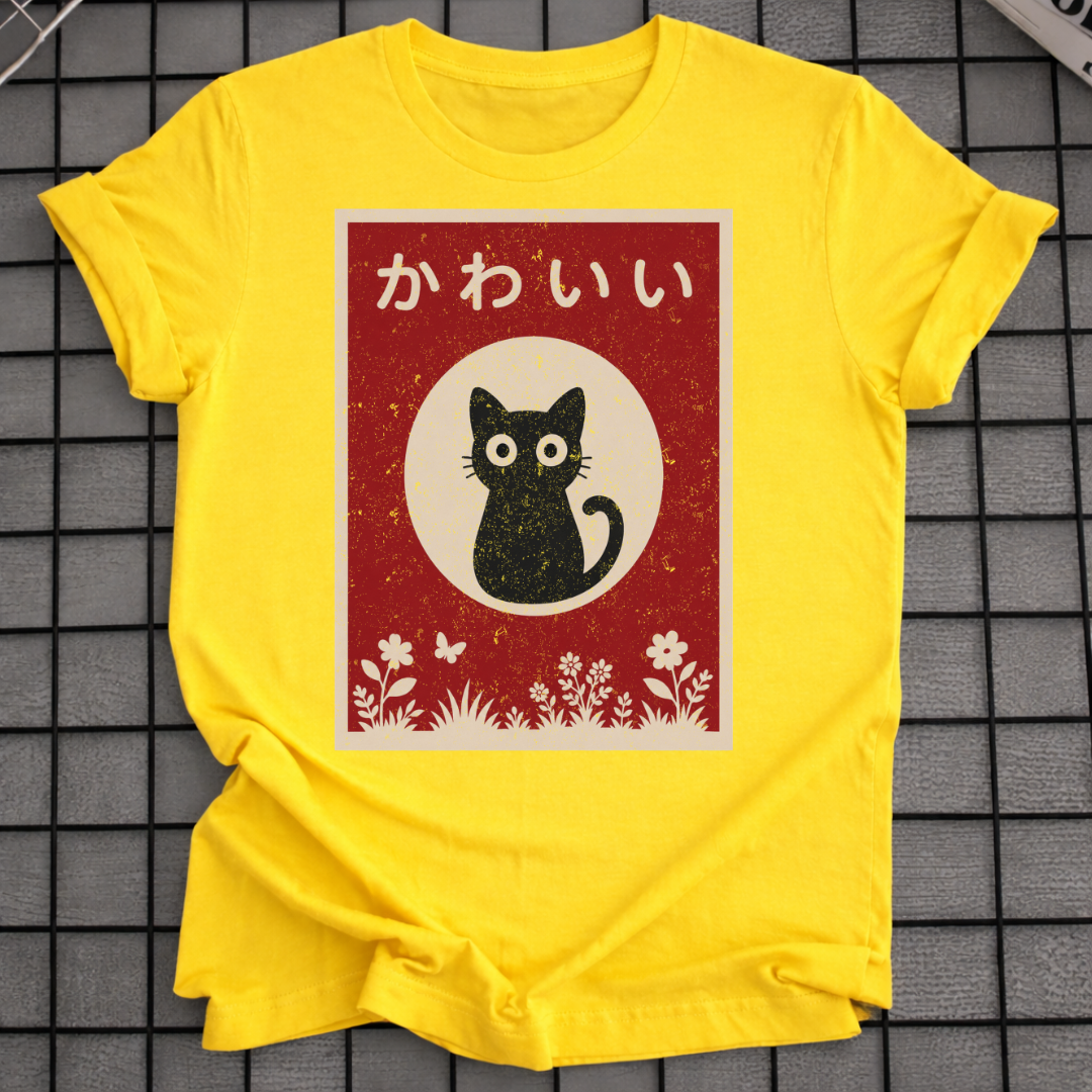 JAPANISCHES SCHWARZE KATZE T-SHIRT