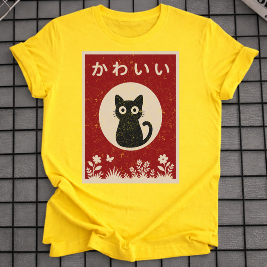JAPANESE BLACK CAT T-SHIRT