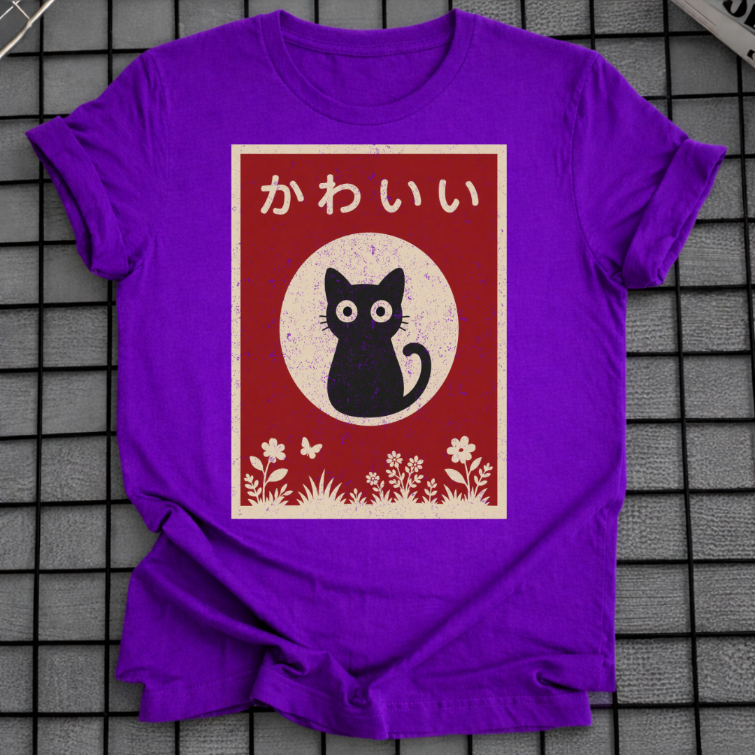 JAPANISCHES SCHWARZE KATZE T-SHIRT