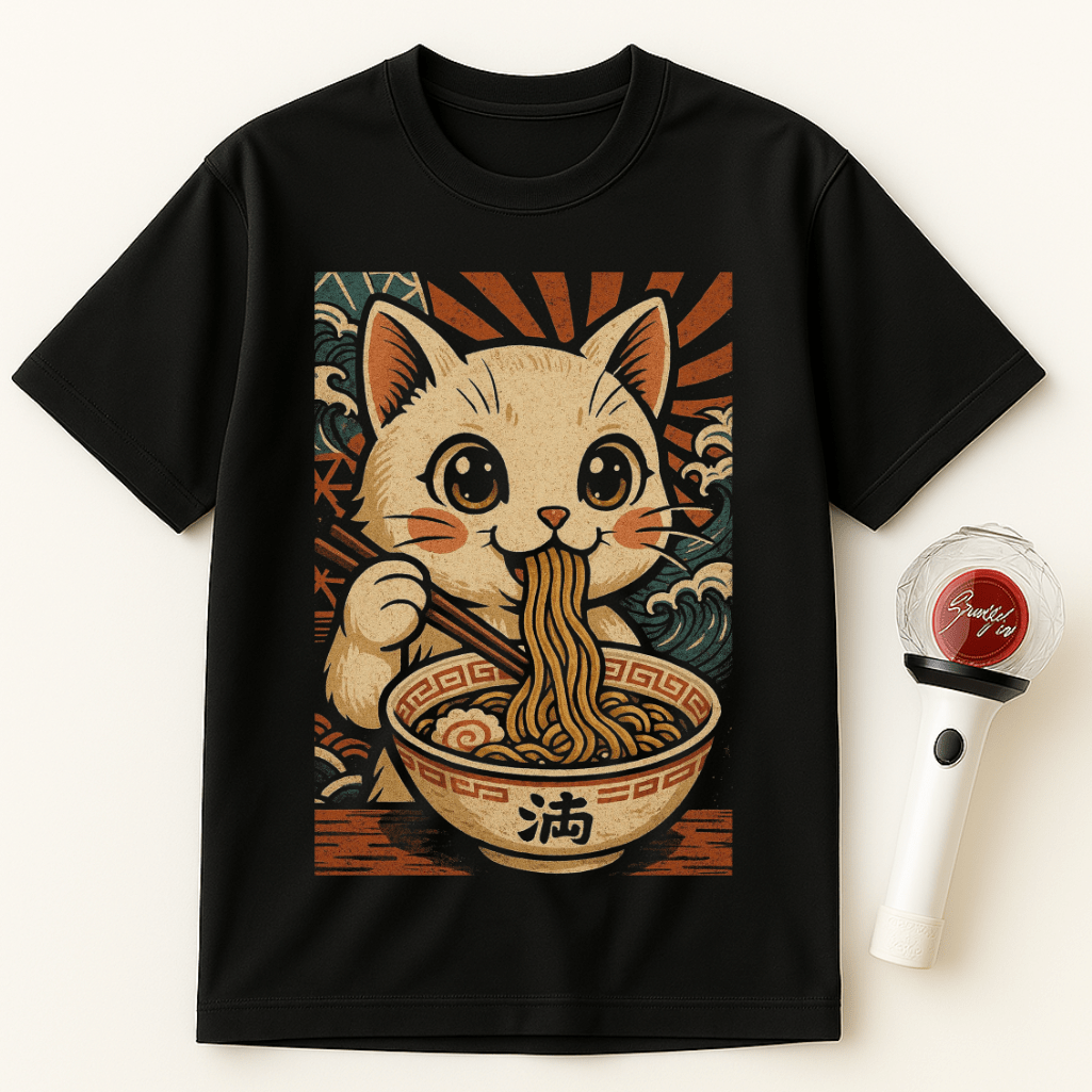 JAPANESE RAMEN CAT UNISEX T-SHIRT
