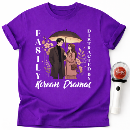K-Drama Fan T-Shirt – "Easily Distracted by Korean Dramas" Graphic Tee