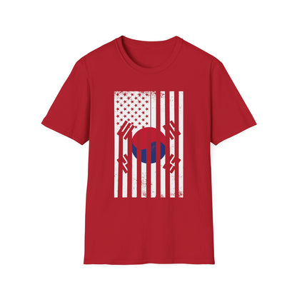 Korean Flag USA Mashup T-Shirt — Taegeuk Stripes Graphic Tee