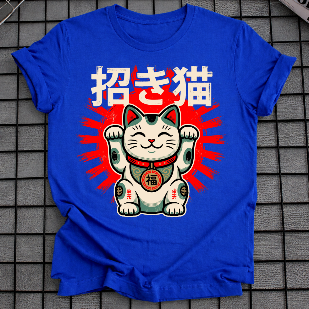 JAPANESE GOOD FORTUNE CAT T-SHIRT