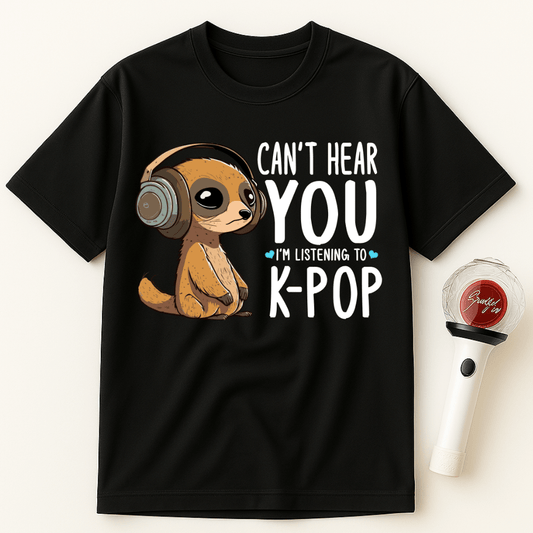 CAN’T HEAR YOU I’M LISTENING TO K-POP MEERKAT UNISEX T-SHIRT