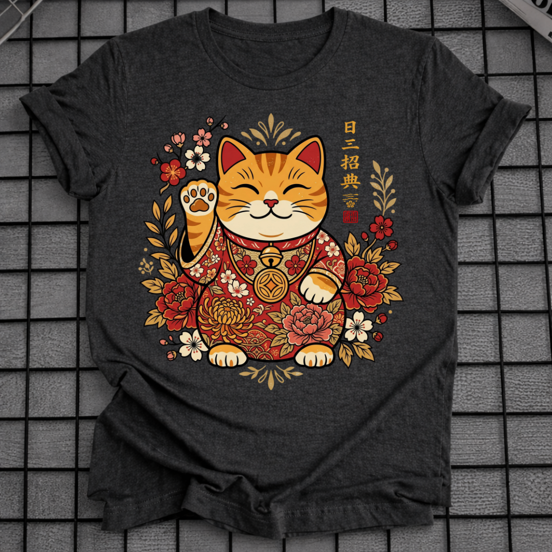 FLORAL JAPANESE GOOD LUCK T-SHIRT