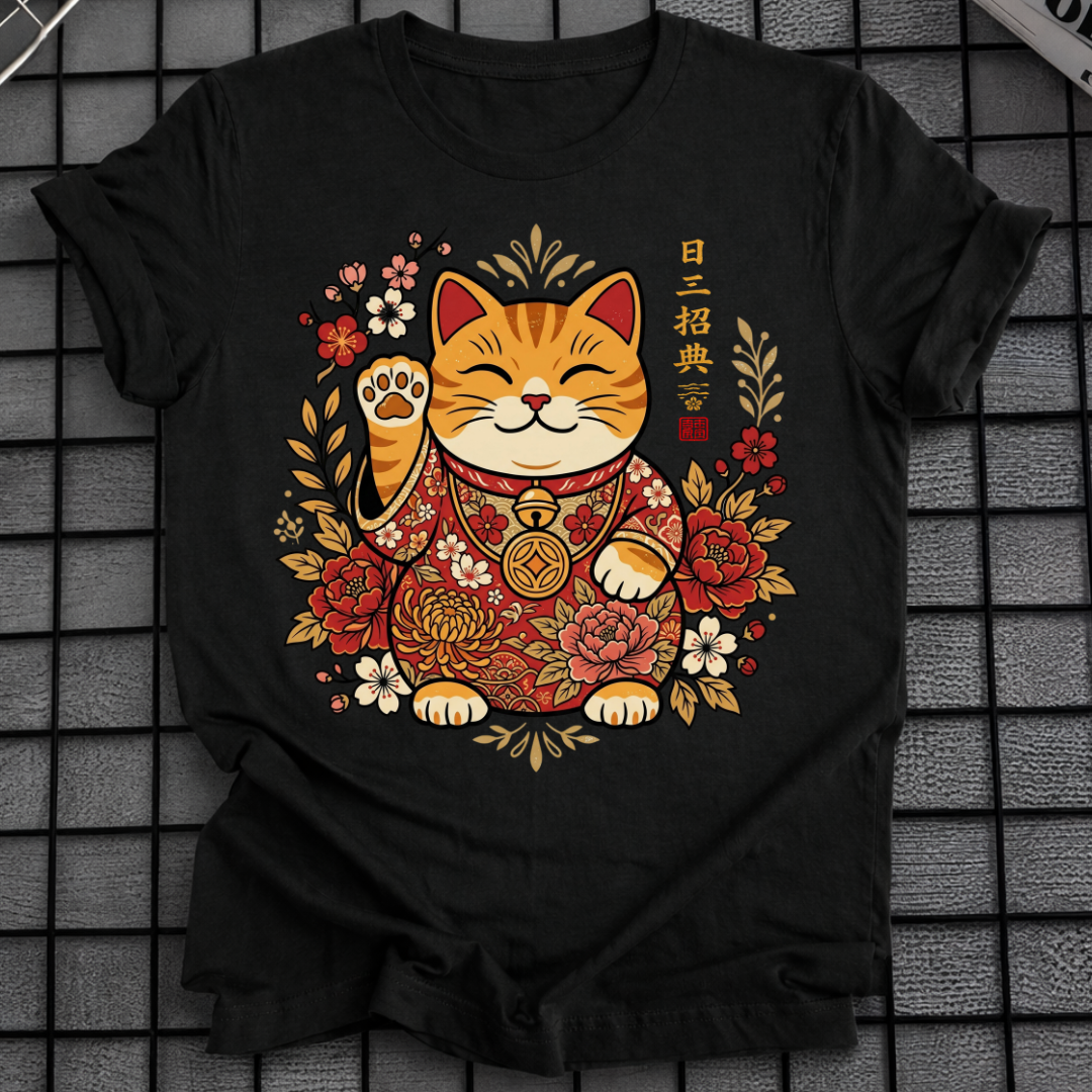 FLORAL JAPANESE GOOD LUCK T-SHIRT