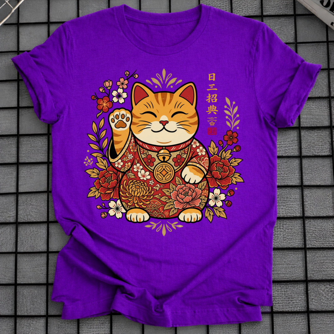 FLORAL JAPANESE GOOD LUCK T-SHIRT