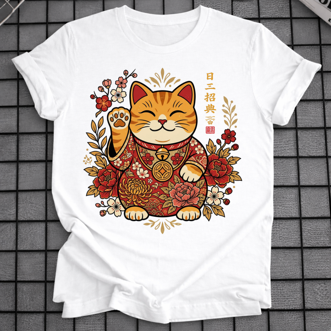 FLORAL JAPANESE GOOD LUCK T-SHIRT
