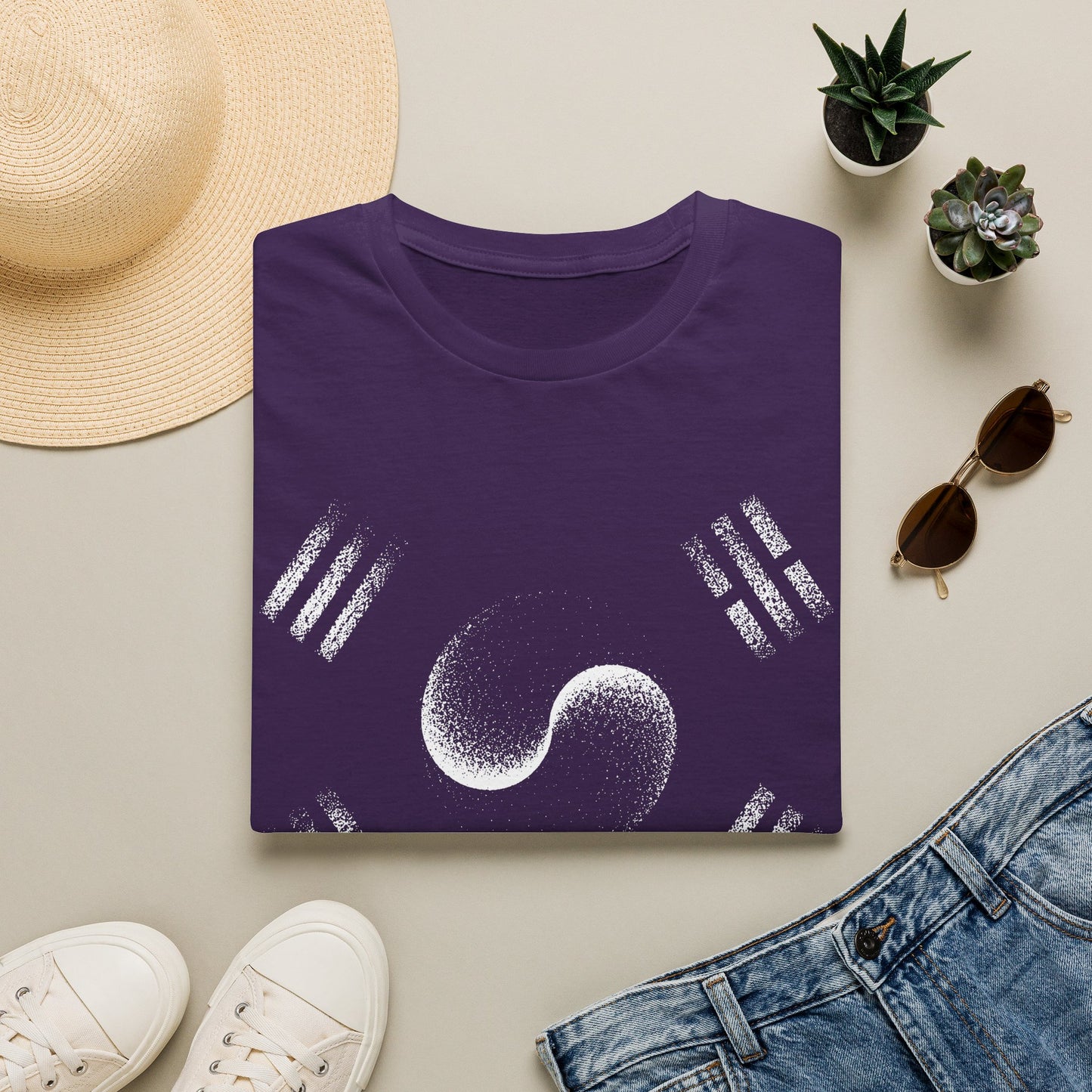 Yin Yang Taeguk Korean Flag T‑Shirt — Minimalist Zen Martial Arts Tee