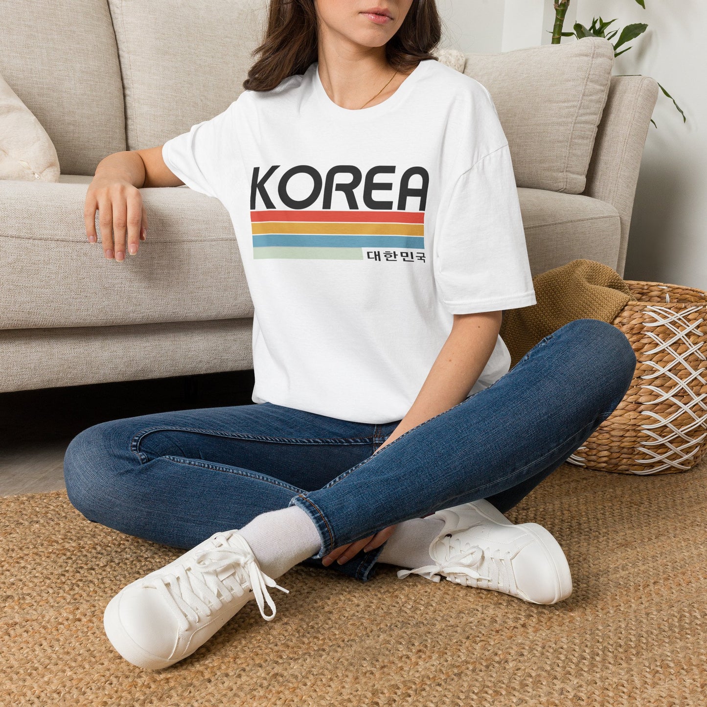 Korea Retro Stripe T-Shirt — 대한민국 Vintage Travel Tee