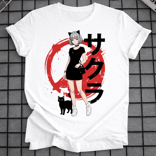 ANIME CAT GIRL T-SHIRT