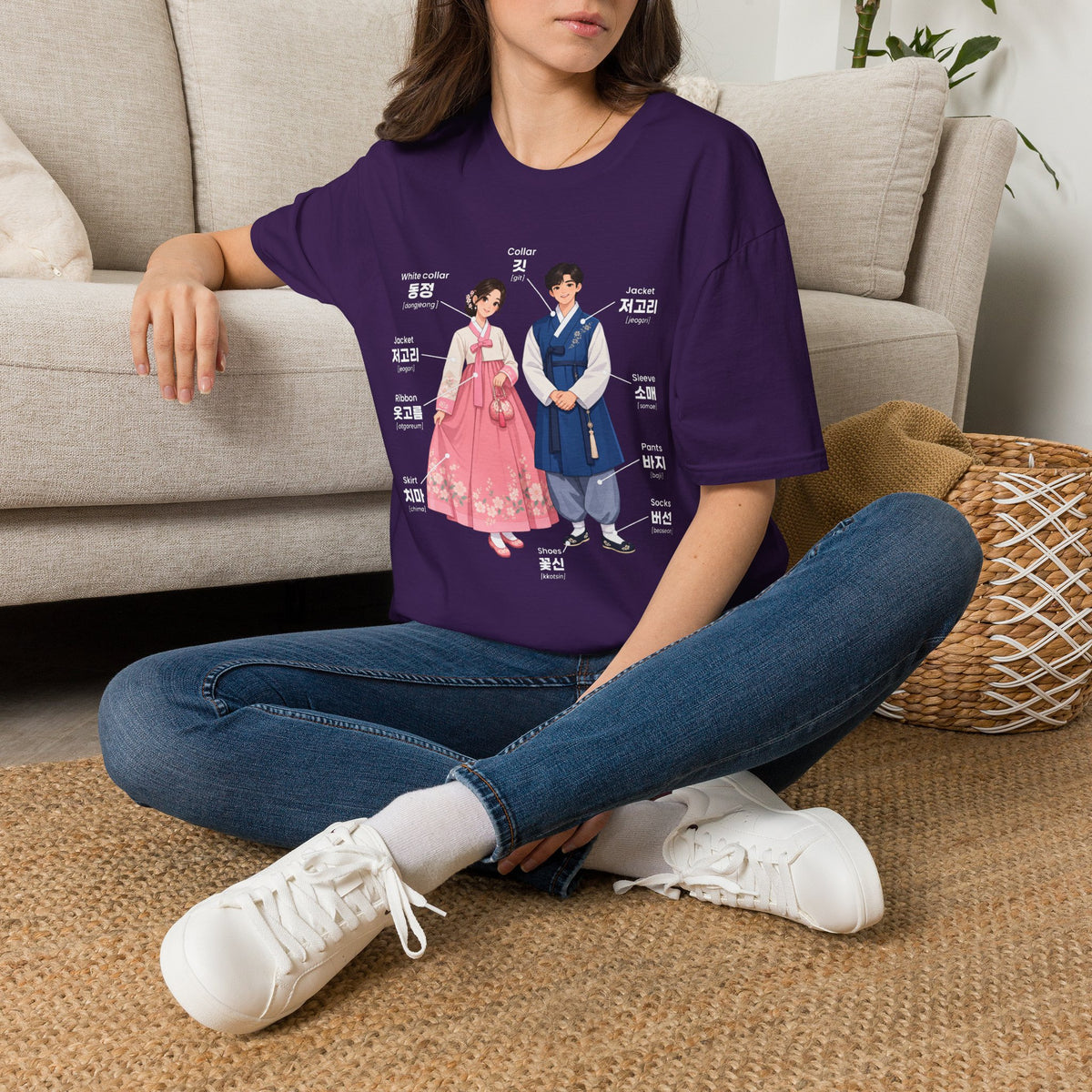 Hanbok Anatomy T‑Shirt — Labeled Korean Traditional Costume Guide