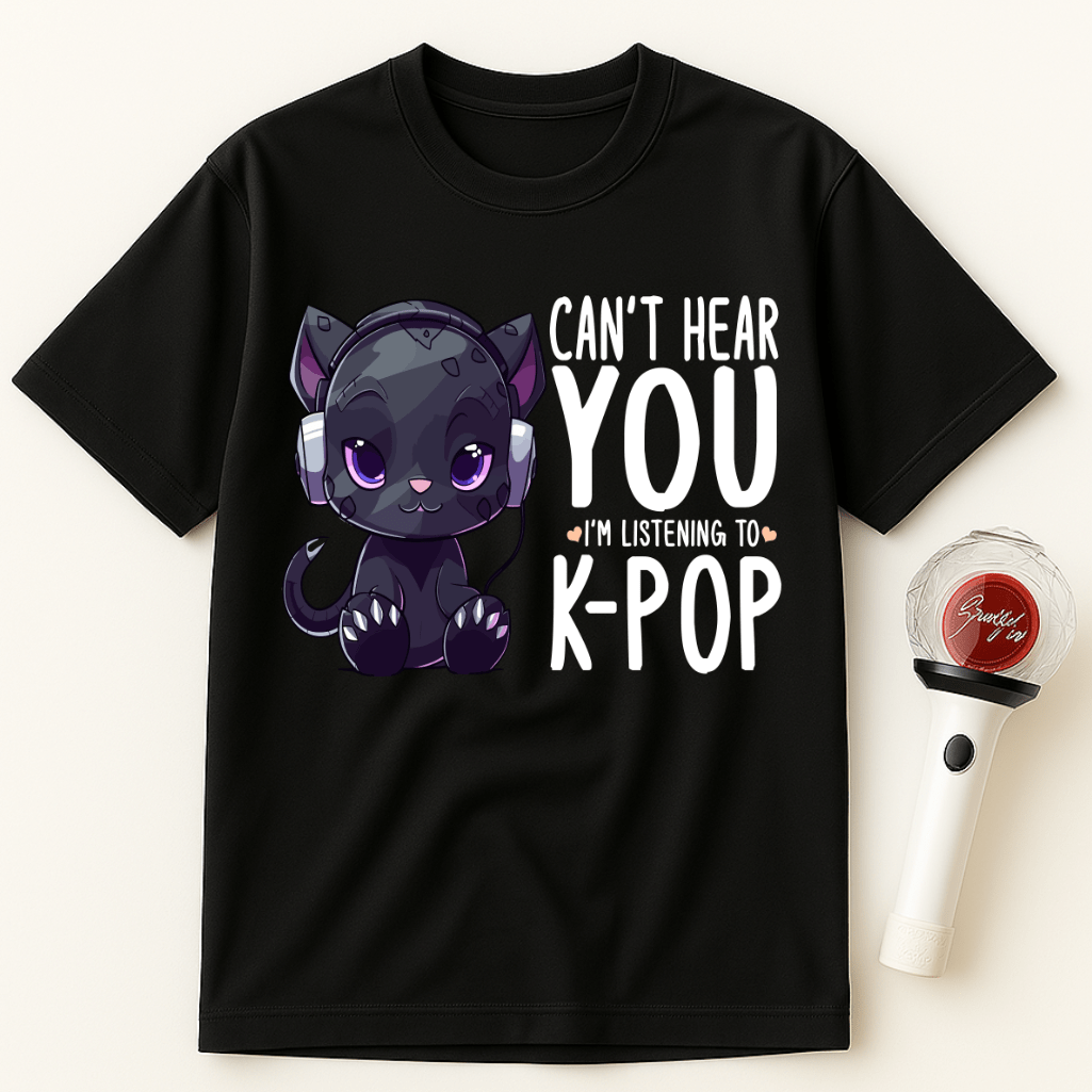 CAN’T HEAR YOU I’M LISTENING TO K-POP BLACK PANTHER UNISEX T-SHIRT