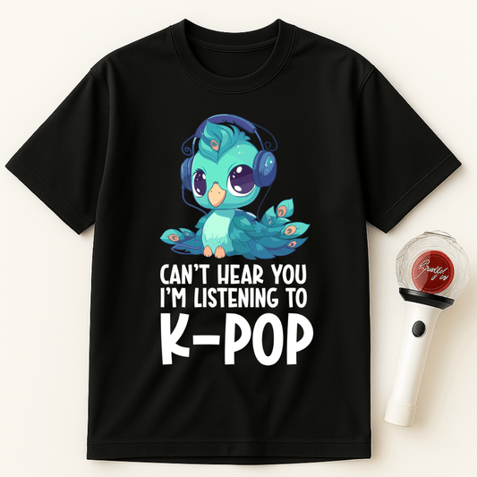 CAN’T HEAR YOU I’M LISTENING TO K-POP PEACOCK UNISEX T-SHIRT