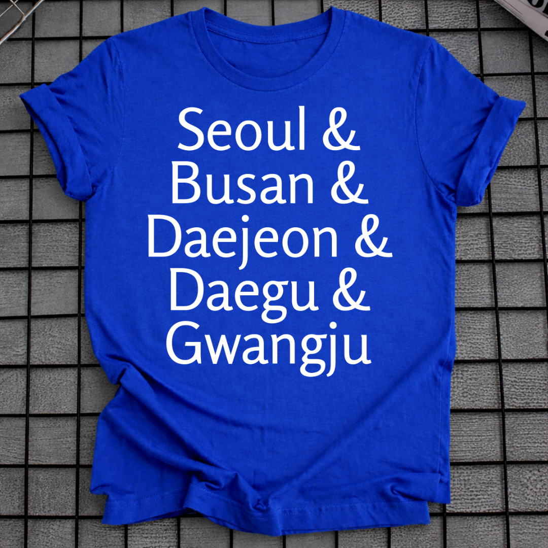 SEOUL & BUSAN & DAEJEON & DAEGU & GWANGJU T-SHIRT
