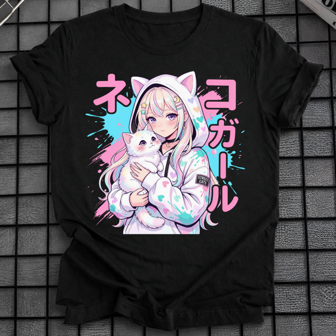 ANIME NEKO GIRL KATZEN-T-SHIRT