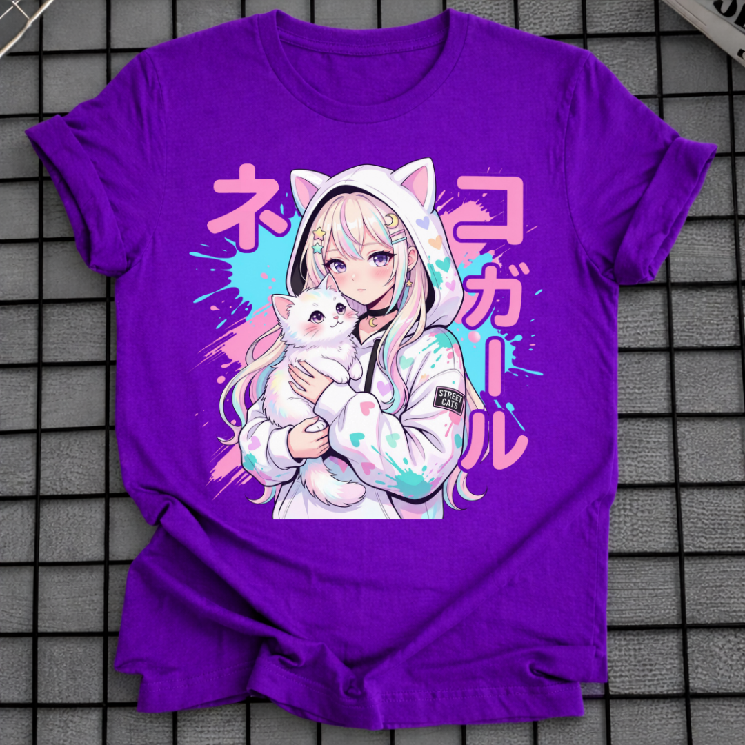 ANIME NEKO GIRL KATZEN-T-SHIRT