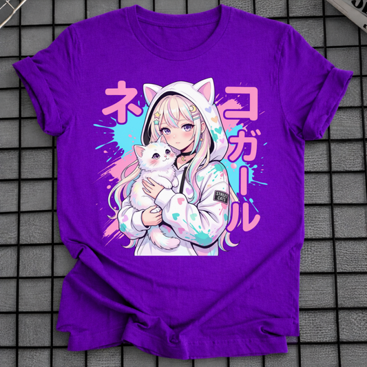ANIME NEKO GIRL CAT T-SHIRT