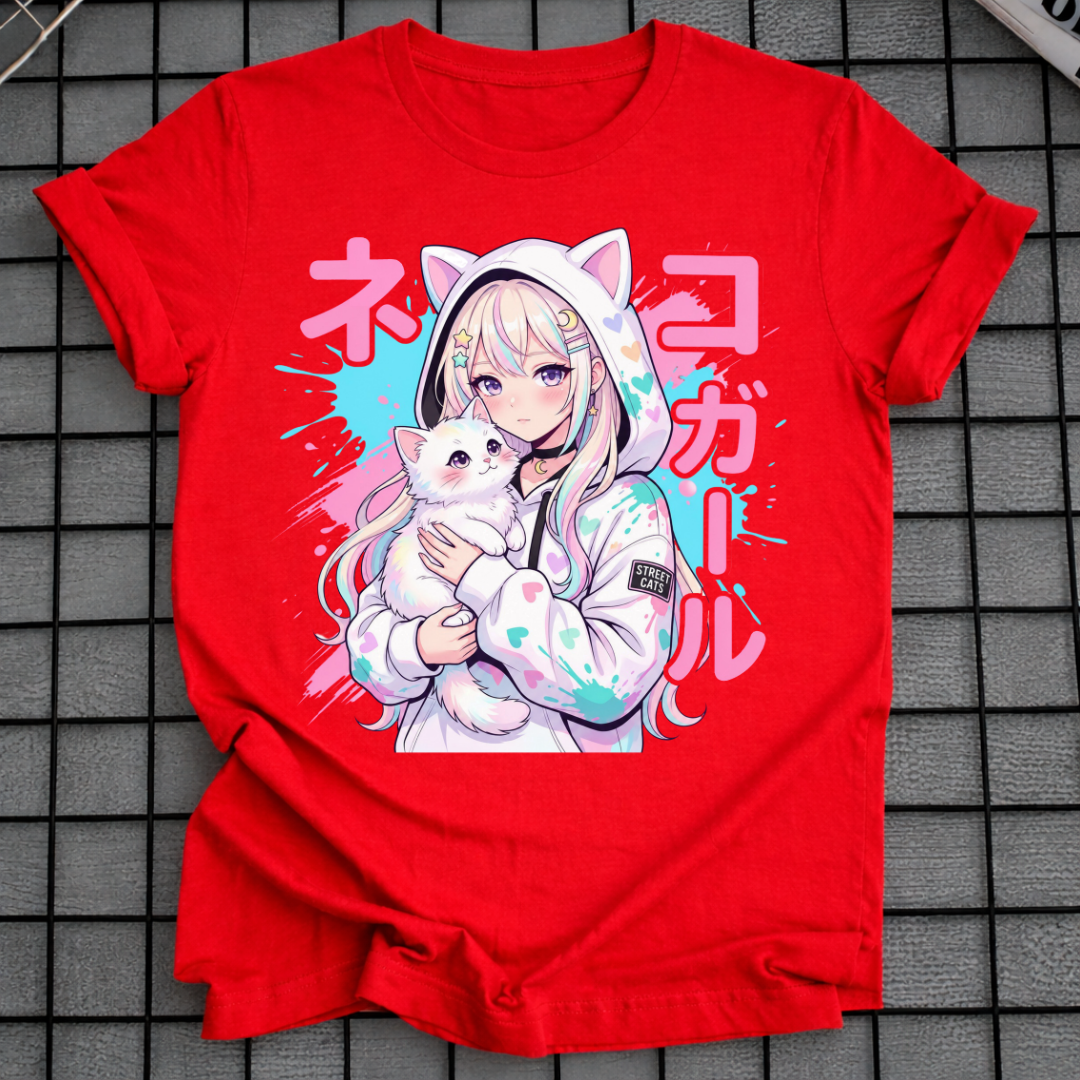 ANIME NEKO GIRL KATZEN-T-SHIRT
